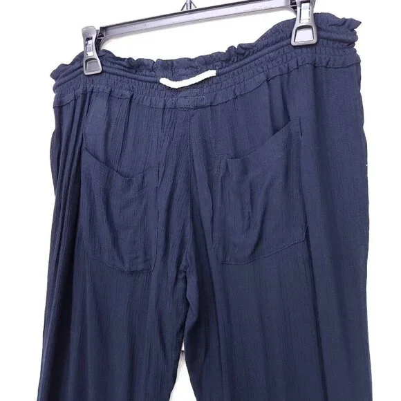 Roxy Bathingsuit Cover Up Pants Oceanside Drawstring Beach Summer Size XL Blue - Picture 4 of 15